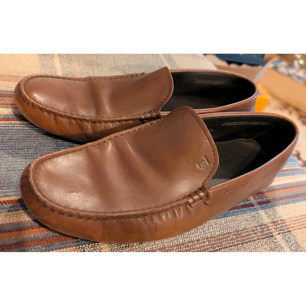 Men's Tod's Brown Leather Moccasin Loafers Driving Shoes Size 8.5